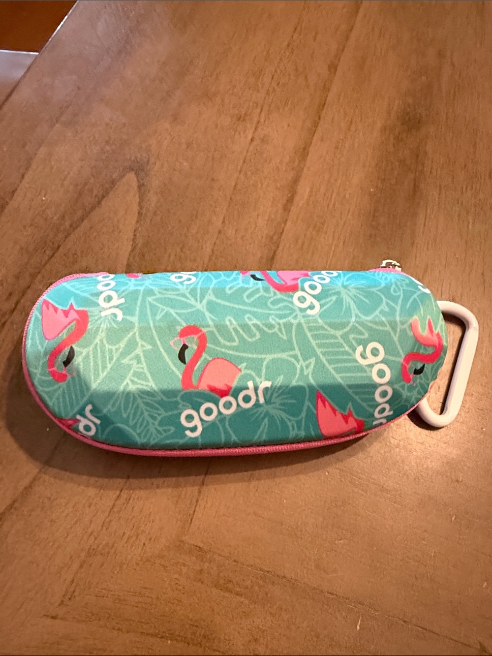 goodr Flamingo Sunglasses Case — Teal with Pink Accents